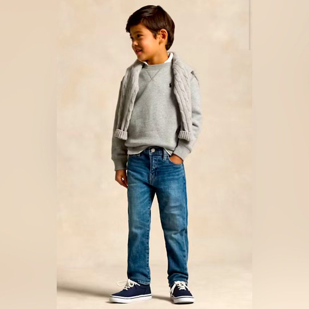 Boy’s Polo Ralph Lauren Sullivan Slim Blue Denim Jeans with distressing
